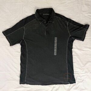 DKNY Men's Dark Gray Lightweight Polo Shirt Size L Y2K NWT